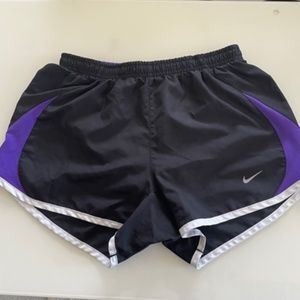 Nike | Dri-FIT Purple/Blac Running Shorts, Size XS, Built-In Briefs, Mesh Panels